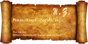 Mauszkopf Zorán névjegykártya